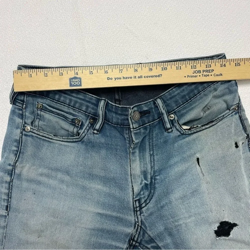 Levi's 511 Black Label Slim Denim Jeans Distressed Men's Size 31x32